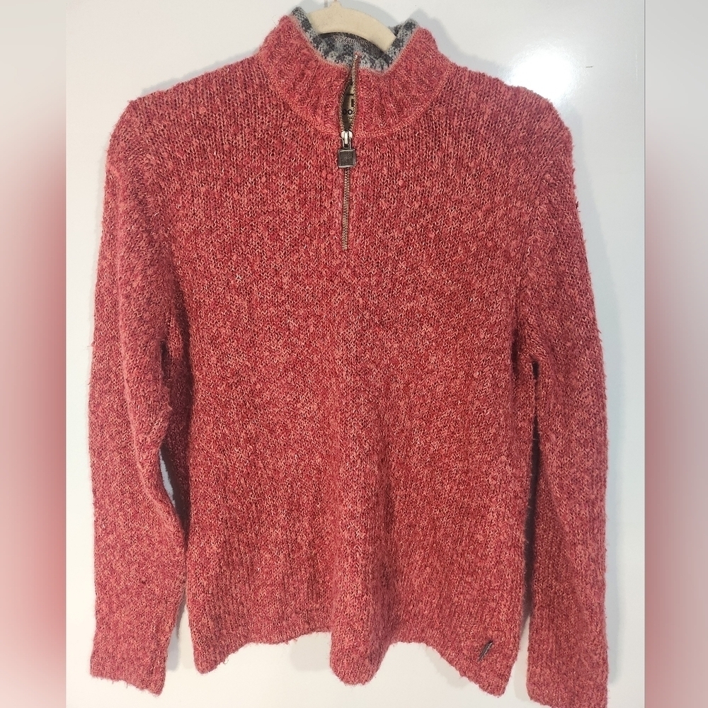 Wool Woolrich Red Half-Zip Women's Sweater  Size Large
